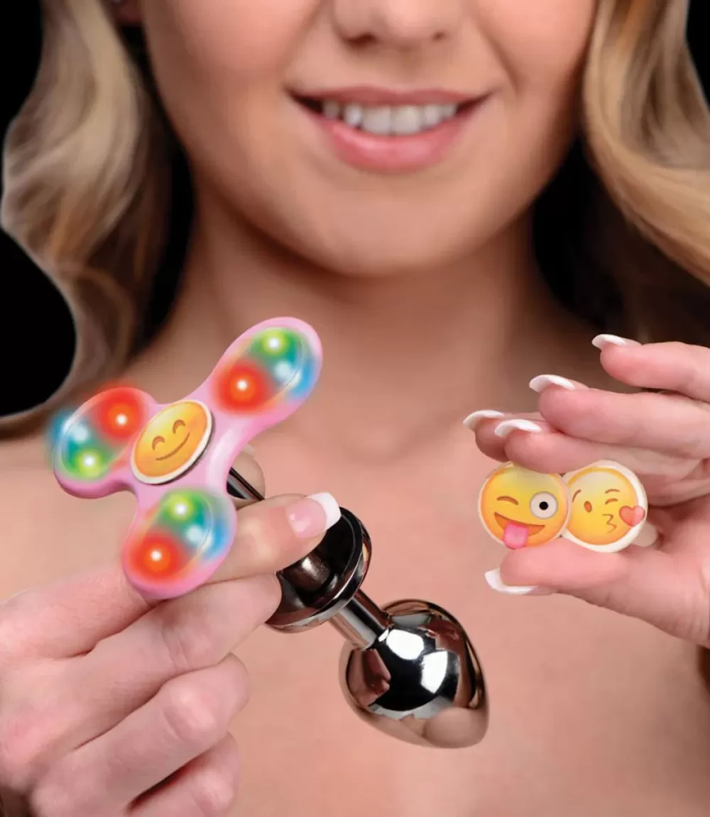 Online Healthy & Active Light Up Emoji Fidget Spinner Butt Plug