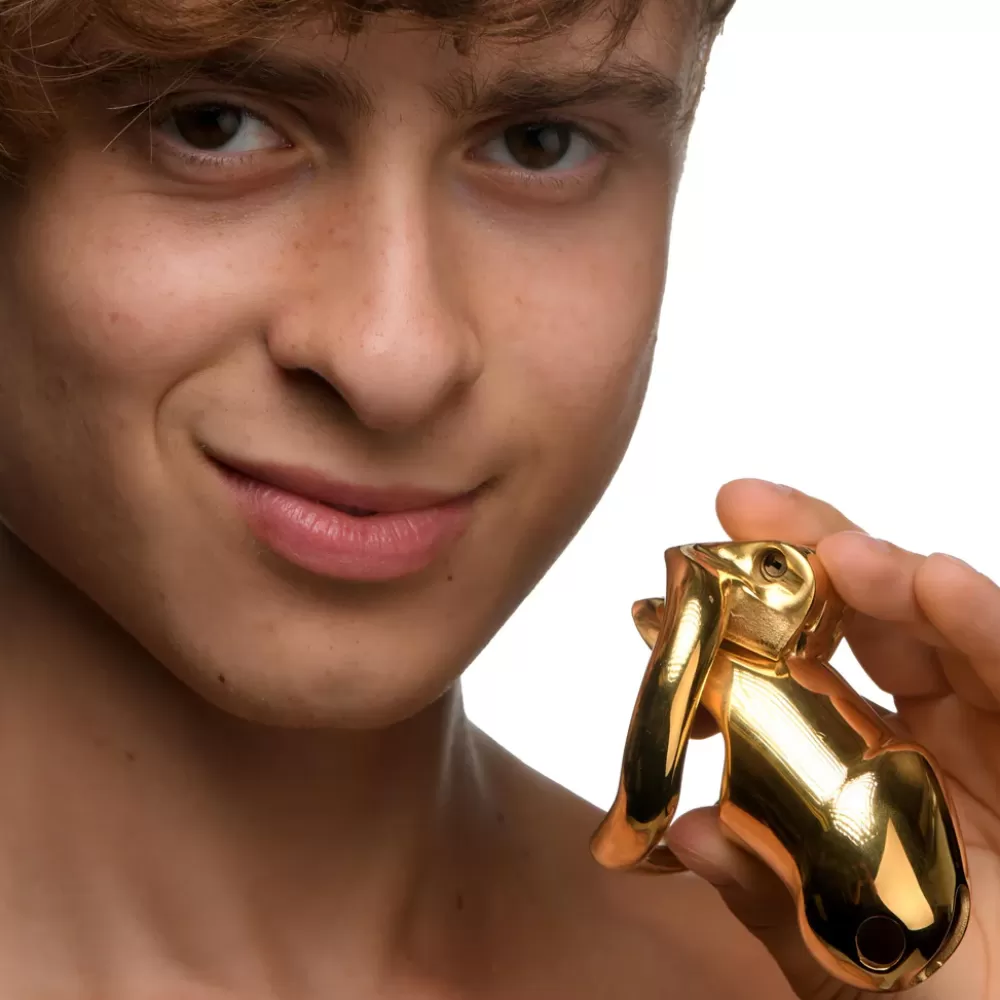 Flash Sale Healthy & Active Midas 18K Gold-Plated Locking Chastity Cage