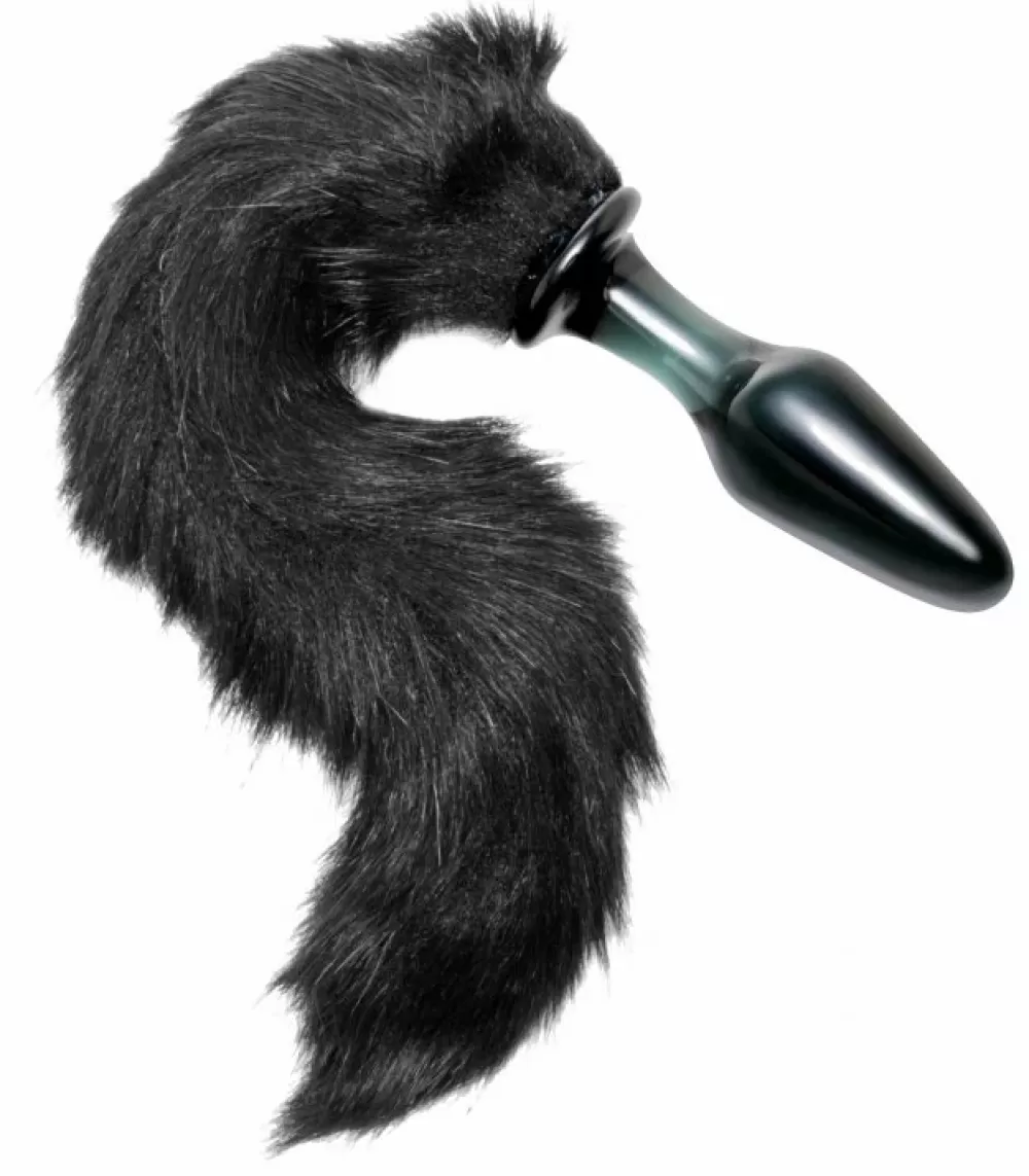 Hot Healthy & Active Midnight Fox Glass Plug with Tail