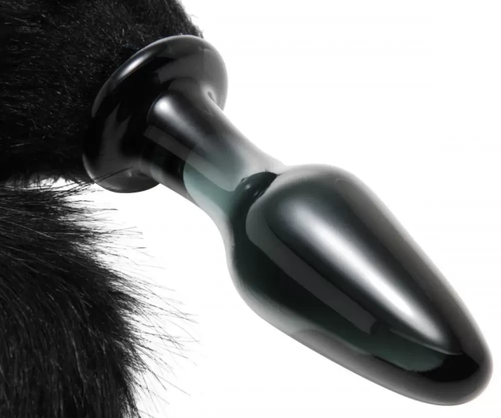 Hot Healthy & Active Midnight Fox Glass Plug with Tail