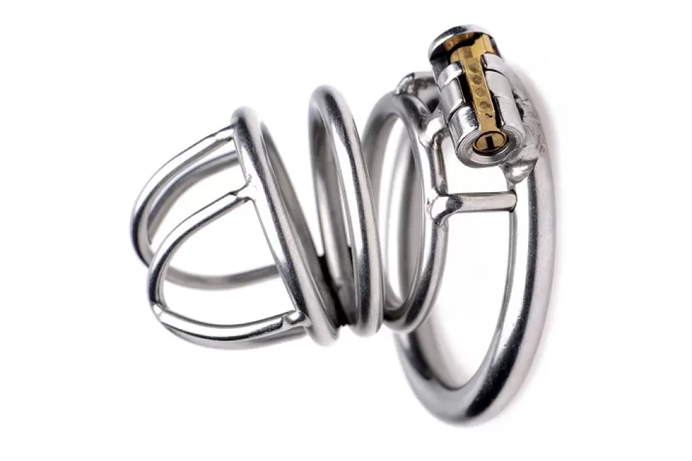 Hot Healthy & Active Pen Deluxe Stainless Steel Locking Chastity Cage
