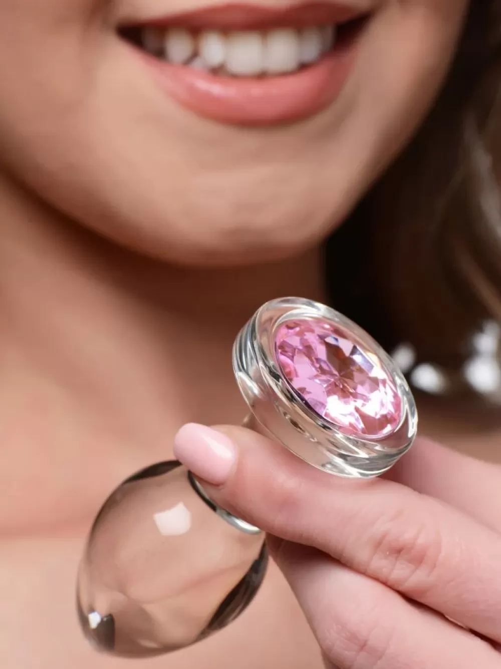 Discount Healthy & Active Pink Gem Glass Anal Plug