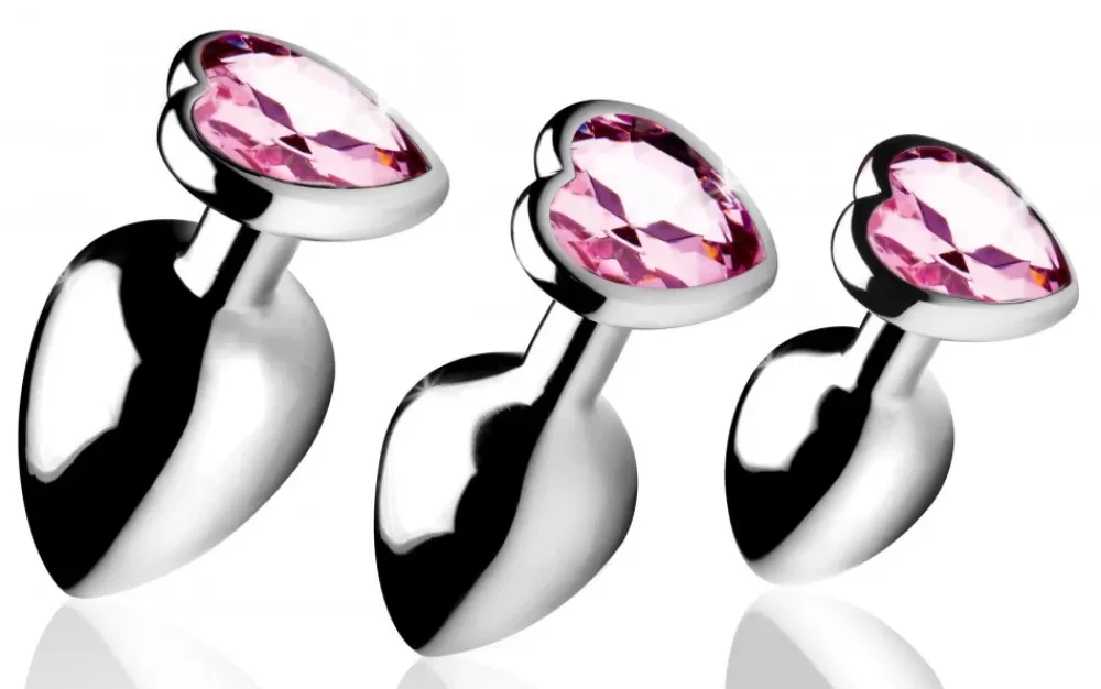 Best Sale Healthy & Active Pink Heart Anal Plug Set