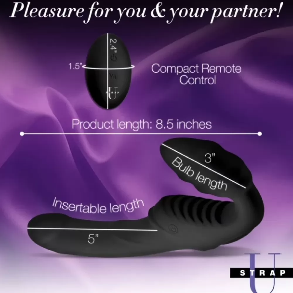Sale Healthy & Active Pro Rider 9X Vibrating Silicone Strapless Strap On with Remote Control