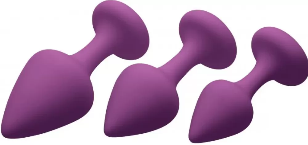Best Sale Healthy & Active Purple Pleasures 3pc Silicone Anal Plugs