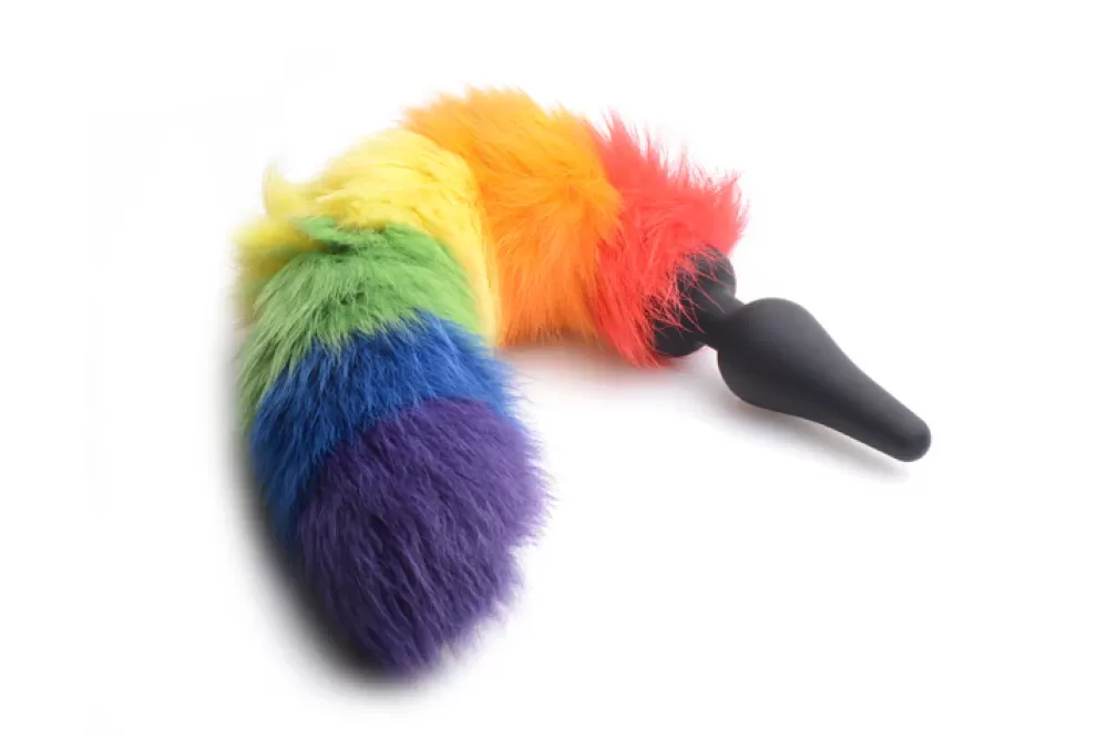 Cheap Healthy & Active Rainbow Tail Anal Plug