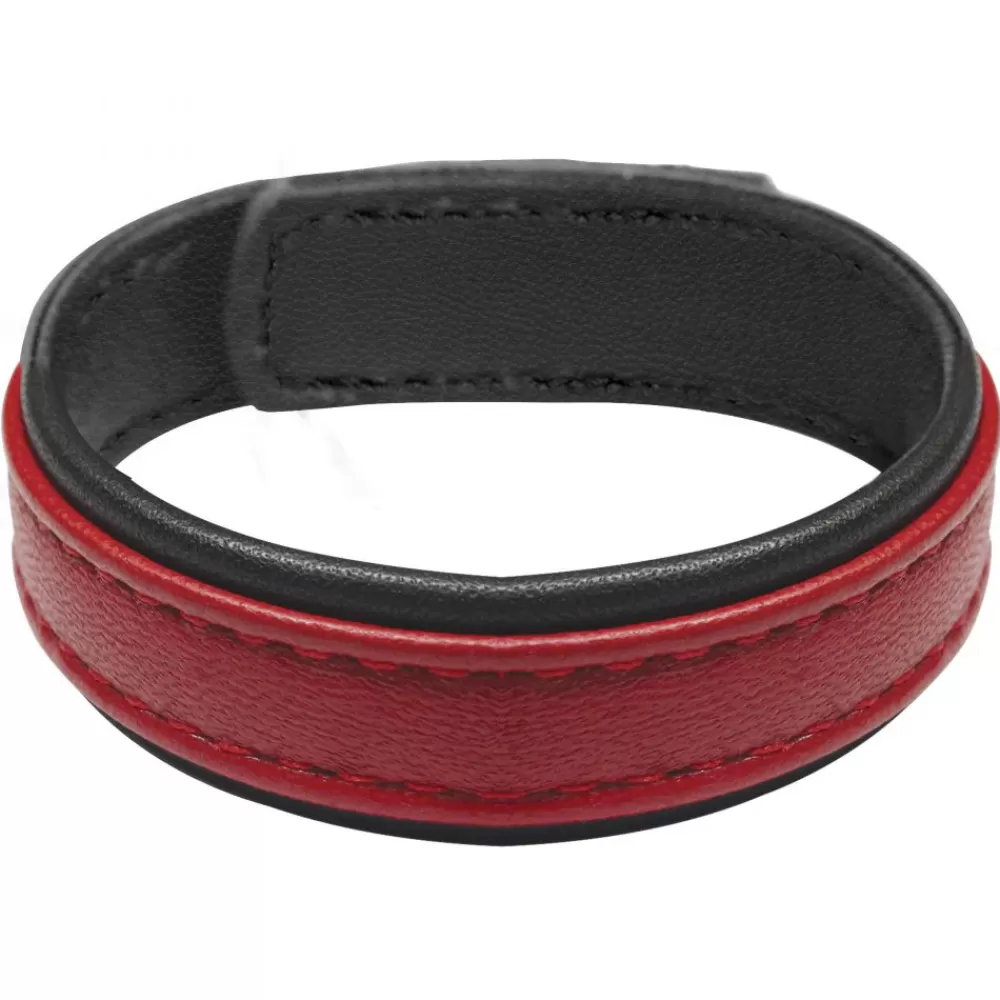 Discount Healthy & Active Red Velcro Leather Cock Ring