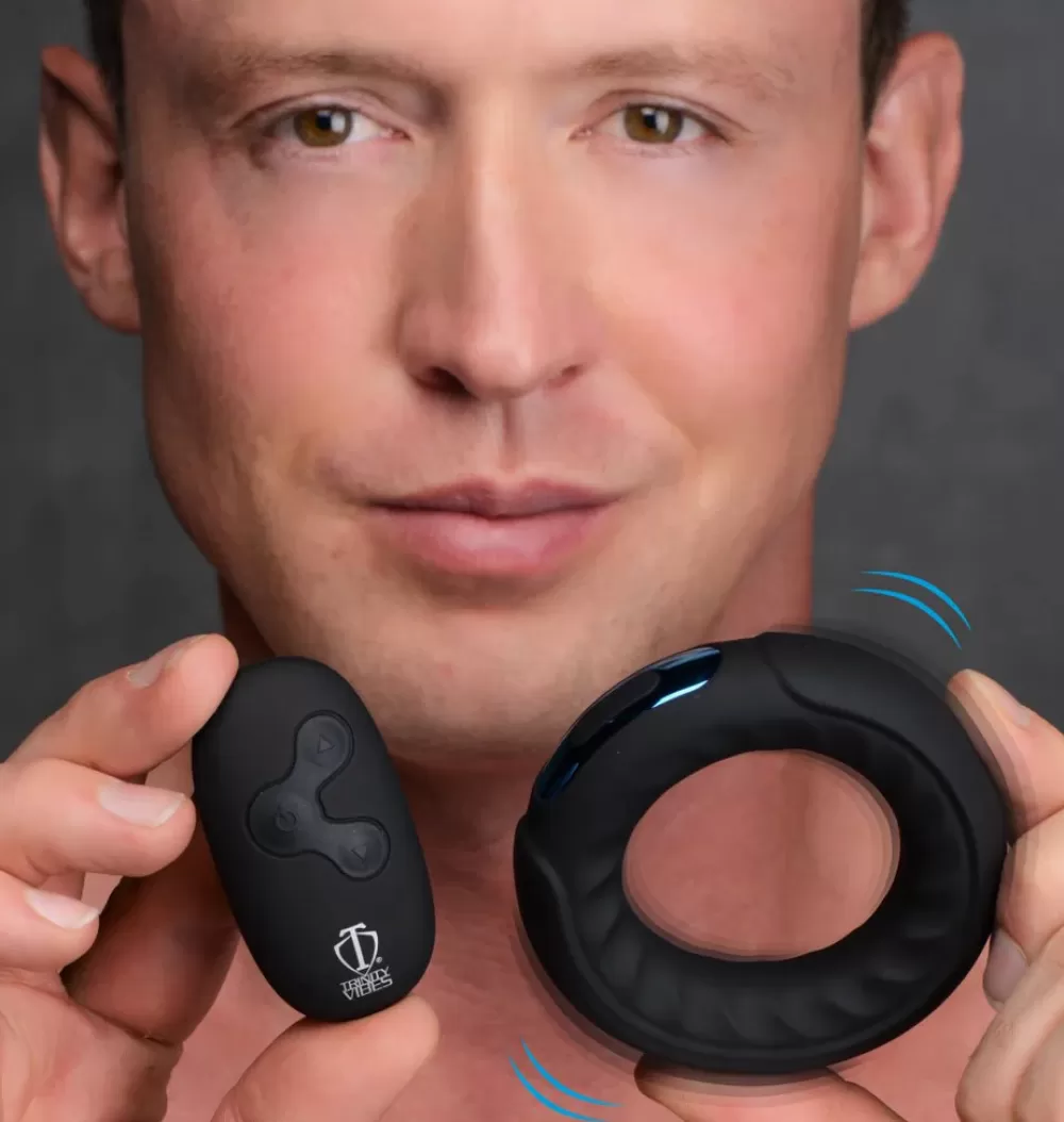 Fashion Healthy & Active Remote Control 7X Silicone Cock Ring