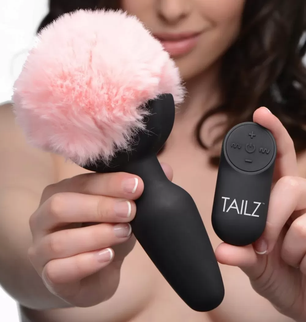 Shop Healthy & Active Remote Control Vibrating Pink Bunny Tail Anal Plug