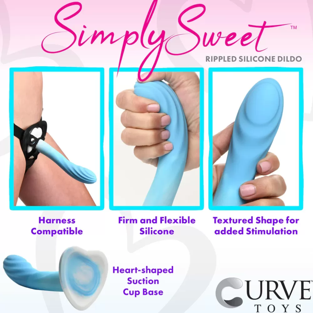 Fashion Healthy & Active Rippled Silicone Blue and White Dildo
