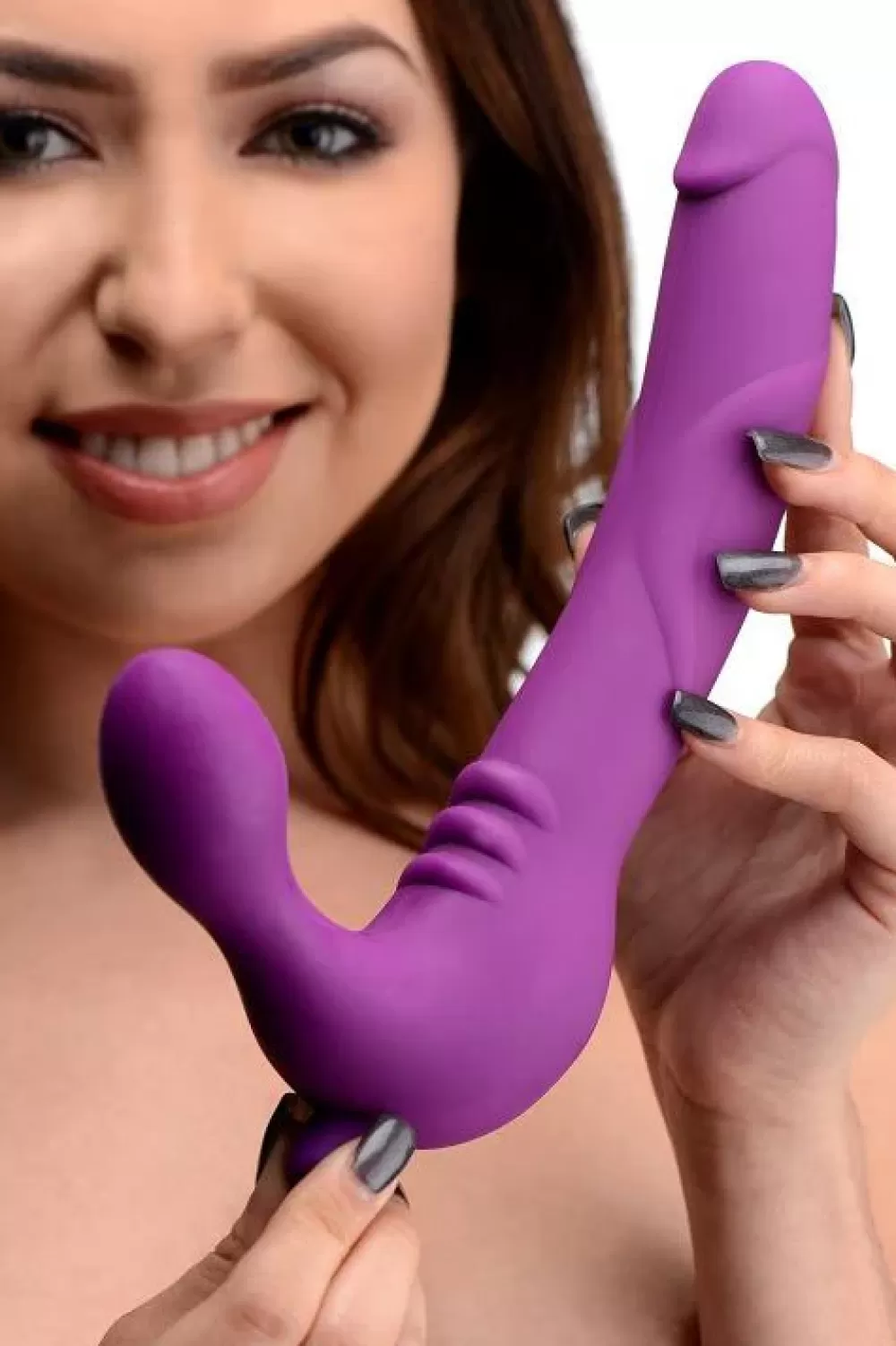 Fashion Healthy & Active Royal Revolver Vibrating Strapless Silicone Strap On Dildo