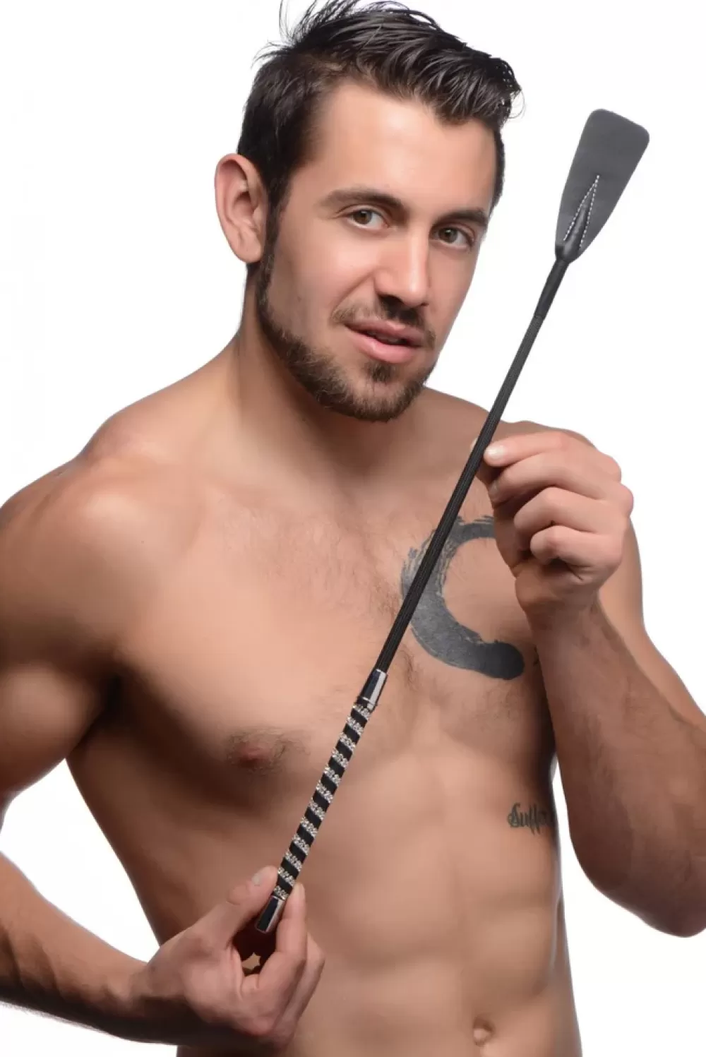 Flash Sale Healthy & Active Short Leather Riding Crop with Rhinestone Handle