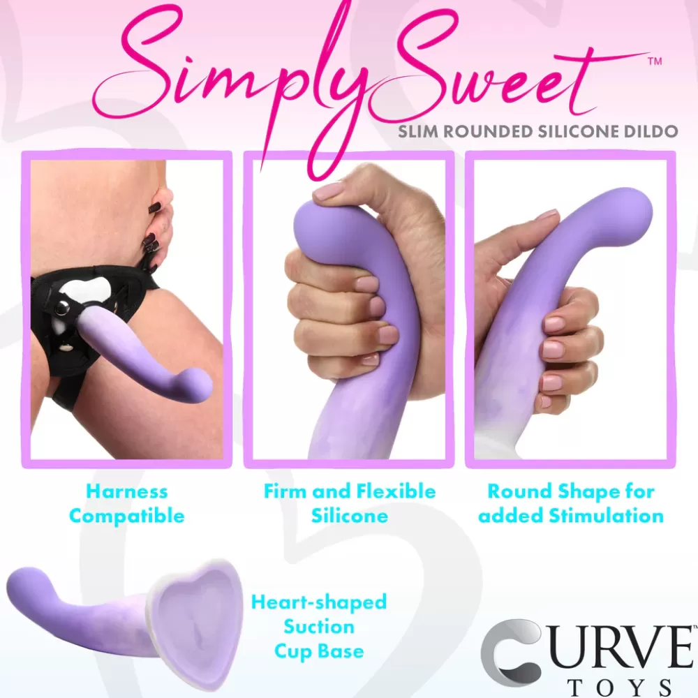 Discount Healthy & Active Slim G-Spot Silicone Purple and White Dildo