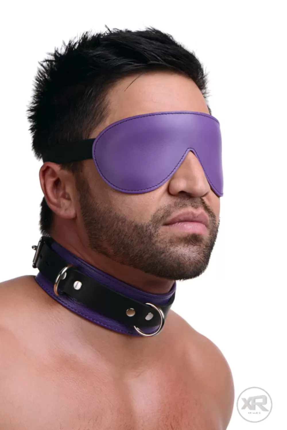 Flash Sale Healthy & Active Strict Leather Black and Purple Blindfold