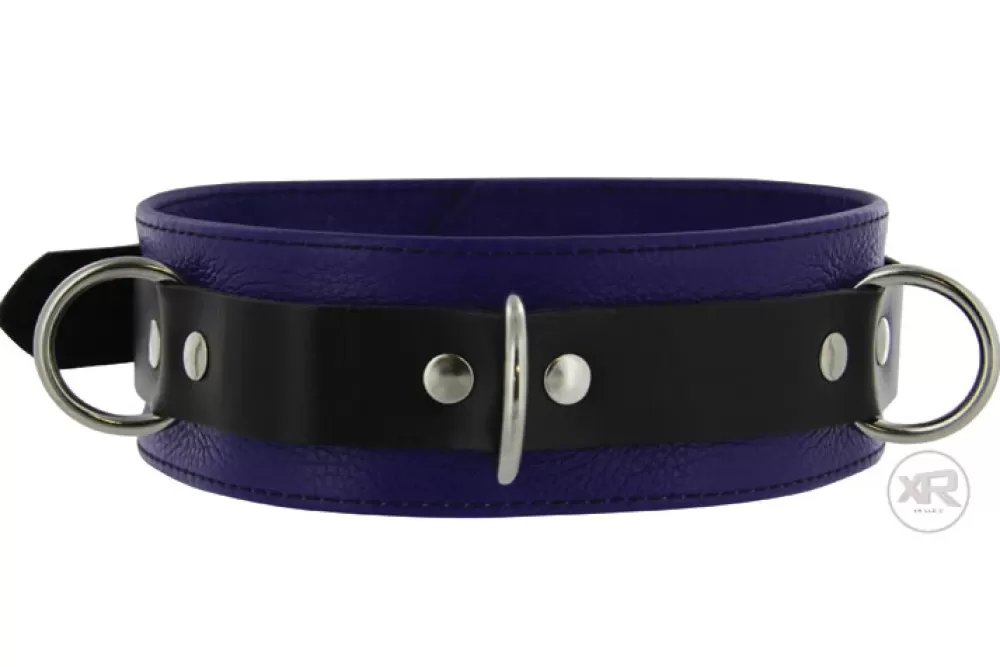 Hot Healthy & Active Strict Leather Black/Blue Locking Collar