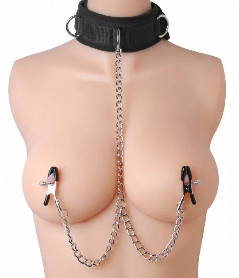 Hot Healthy & Active Submission Collar and Nipple Clamps