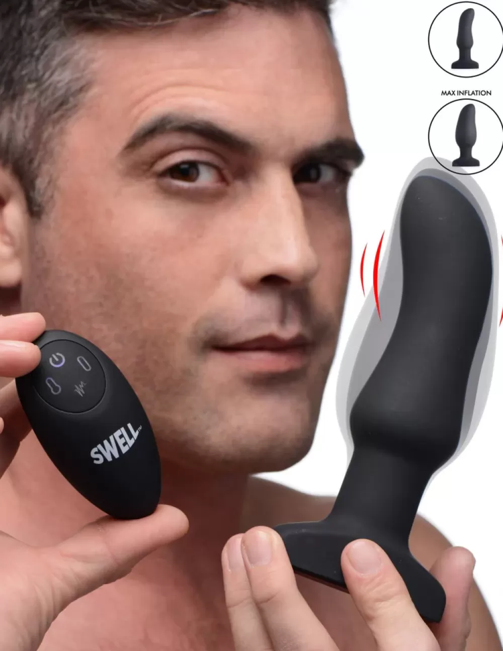 Online Healthy & Active Swell Curved Inflatable 10X Vibrating Anal Plug