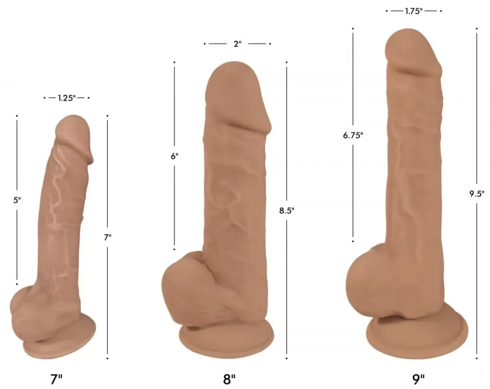 Fashion Healthy & Active Tan Silexpan Hypoallergenic Silicone Dildo with Balls