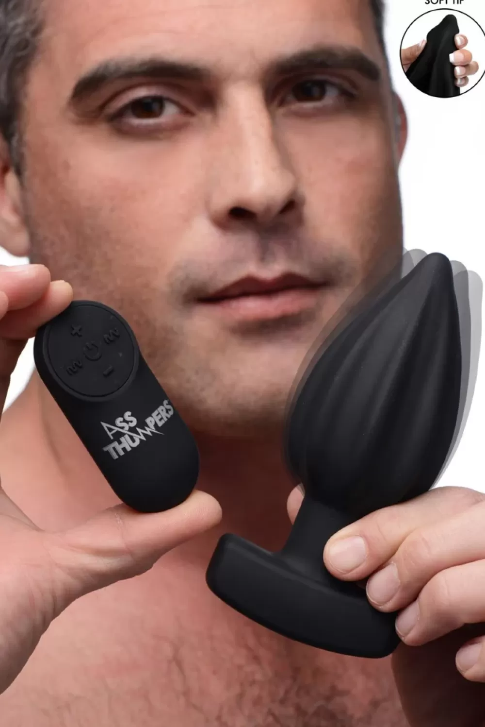 Shop Healthy & Active The Assterisk 10X Ribbed Silicone Remote Control Vibrating Butt Plug