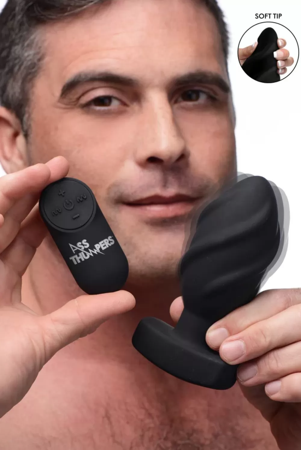 Fashion Healthy & Active The Driller 10X Swirled Silicone Remote Control Vibrating Butt Plug