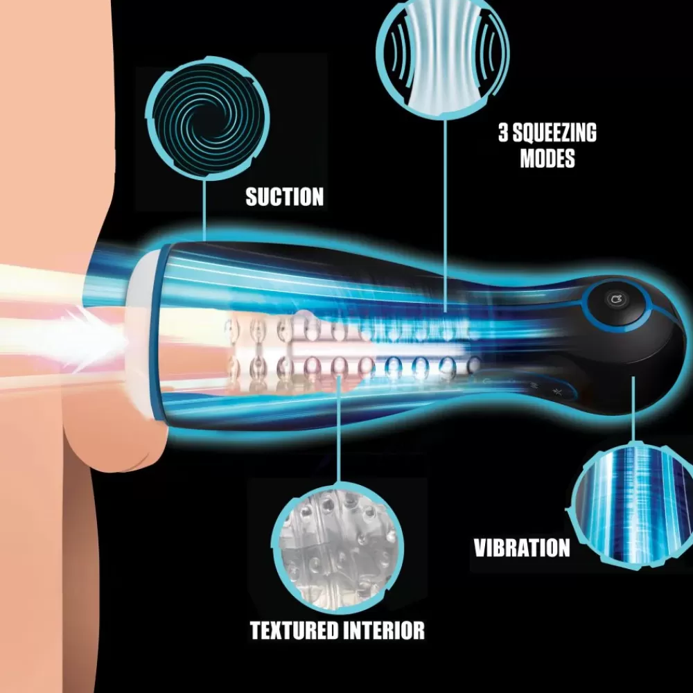 New Healthy & Active The Milker Extreme 16X Automatic Sucking, Squeezing, and Vibrating Masturbator