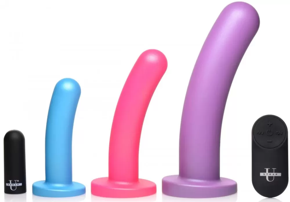 Best Healthy & Active Triple Peg 28X Vibrating Silicone Dildo Set with Remote Control