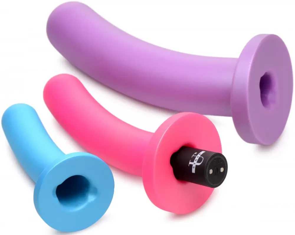 Best Healthy & Active Triple Peg 28X Vibrating Silicone Dildo Set with Remote Control