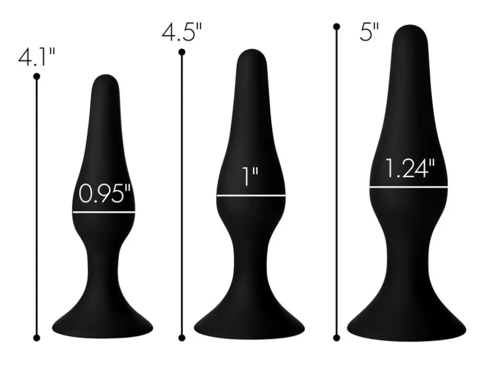 Sale Healthy & Active Triple Spire Tapered Silicone Anal Trainer Set