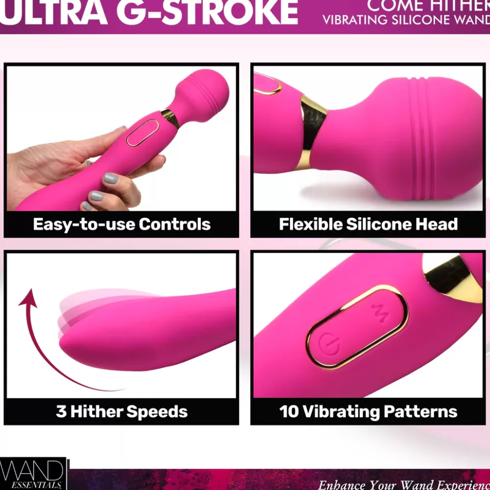 Cheap Healthy & Active Ultra G-Stroke Come Hither Vibrating Silicone Wand