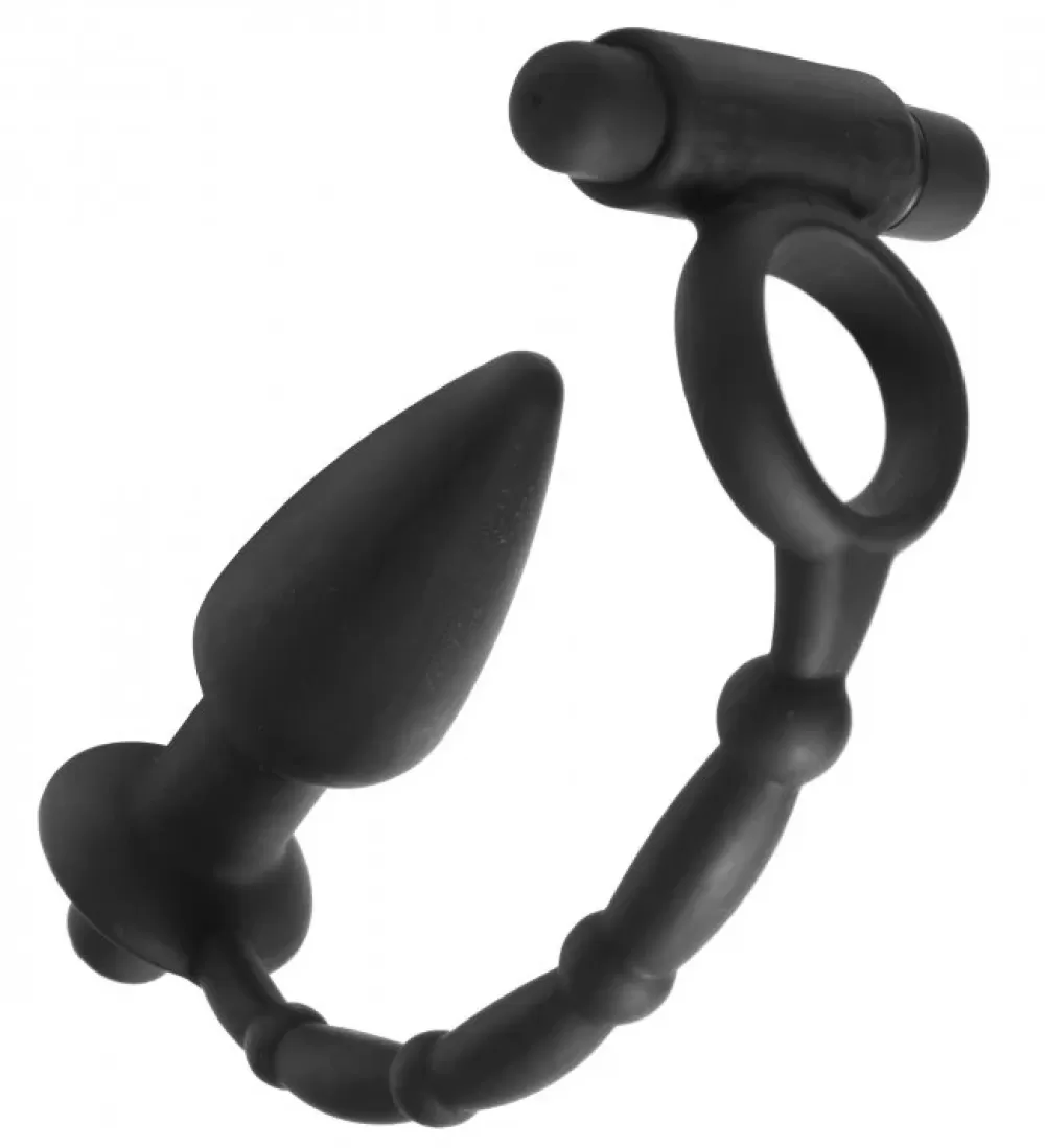 Cheap Healthy & Active Viaticus Dual Cock Ring and Anal Plug Vibe