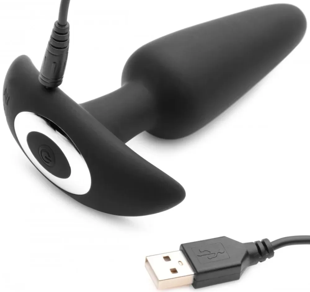Discount Healthy & Active Voice Activated 10X Silicone Vibrating Slim Butt Plug with Remote Control